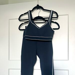 Aritzia Golden LIFE Tiebreak Sports Bra and Leggings - Set - NAVY - SOLD OUT